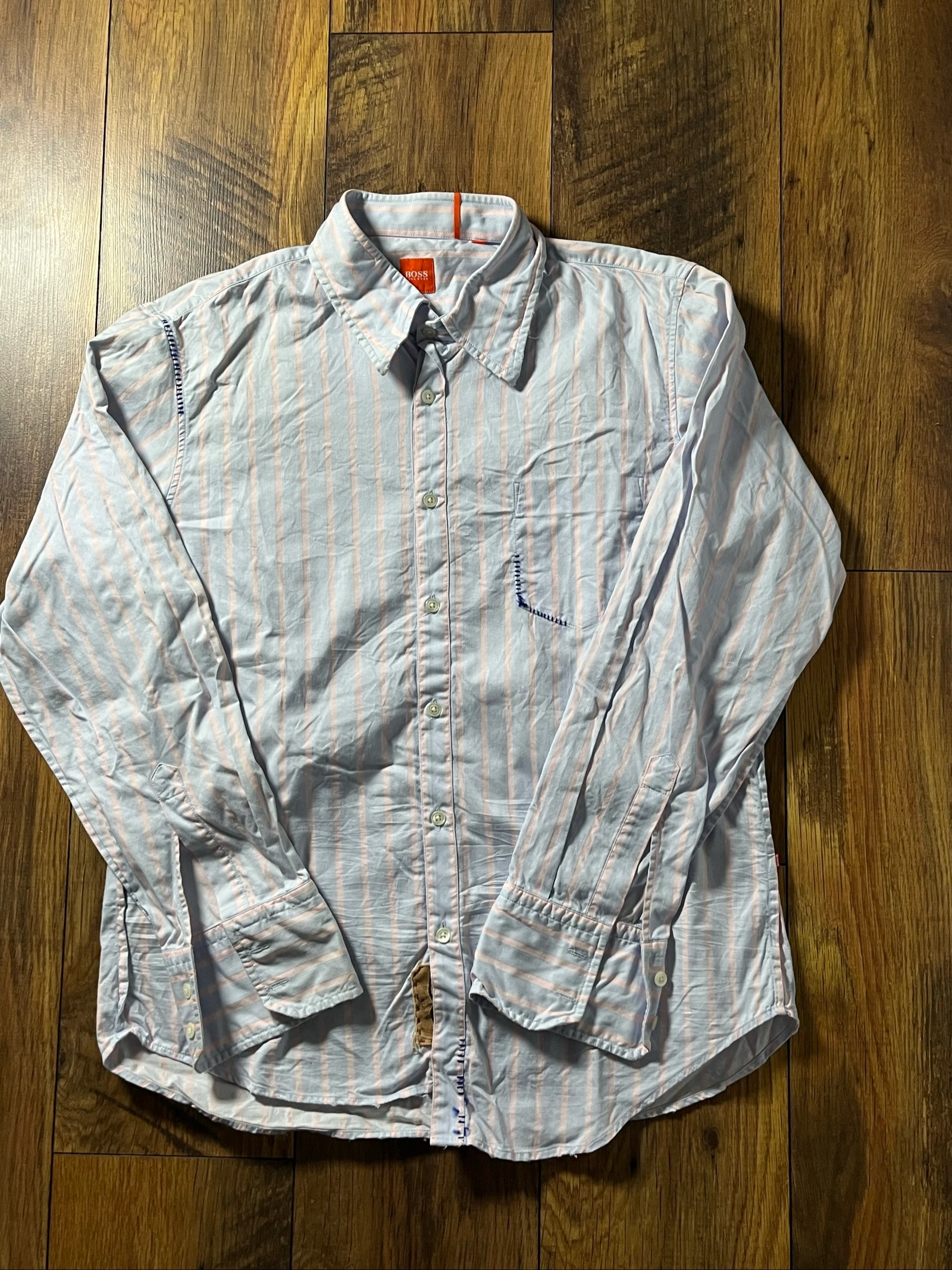 Chemise coton fin coupe slim manches longues - Hugo Boss - taille L - bon état